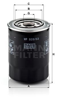 

MANN-FILTER Фильтр масляный HYUNDAI Galloper II 2.5/TD 08/98->/H-1 2.5/D/TD 10/97->/H 100