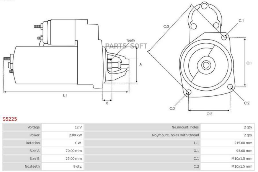 

Стартер Infiniti Fx35 08-12 / Qx56 10-13 / Nissan Patrol 10-19 / Infiniti Fx37 08-13 (2 Kw