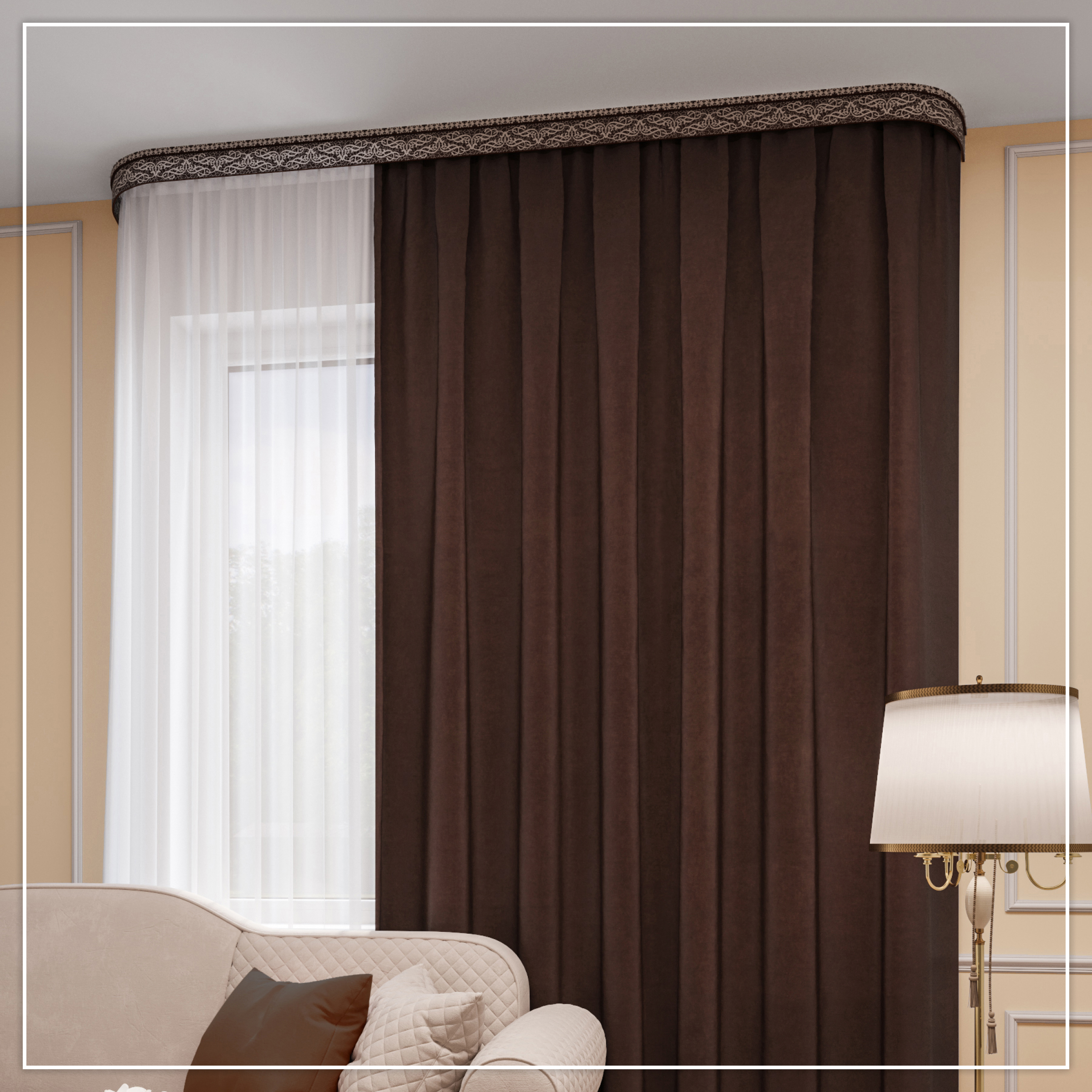 

Штора LeGrand Канвас 150x260 шоколад, Канвас