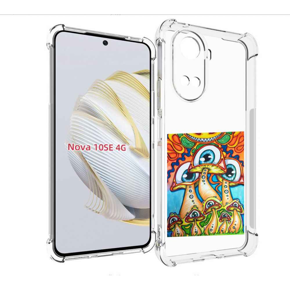 

Чехол MyPads грибы с глазами для Huawei Nova 10 SE, Прозрачный, Tocco