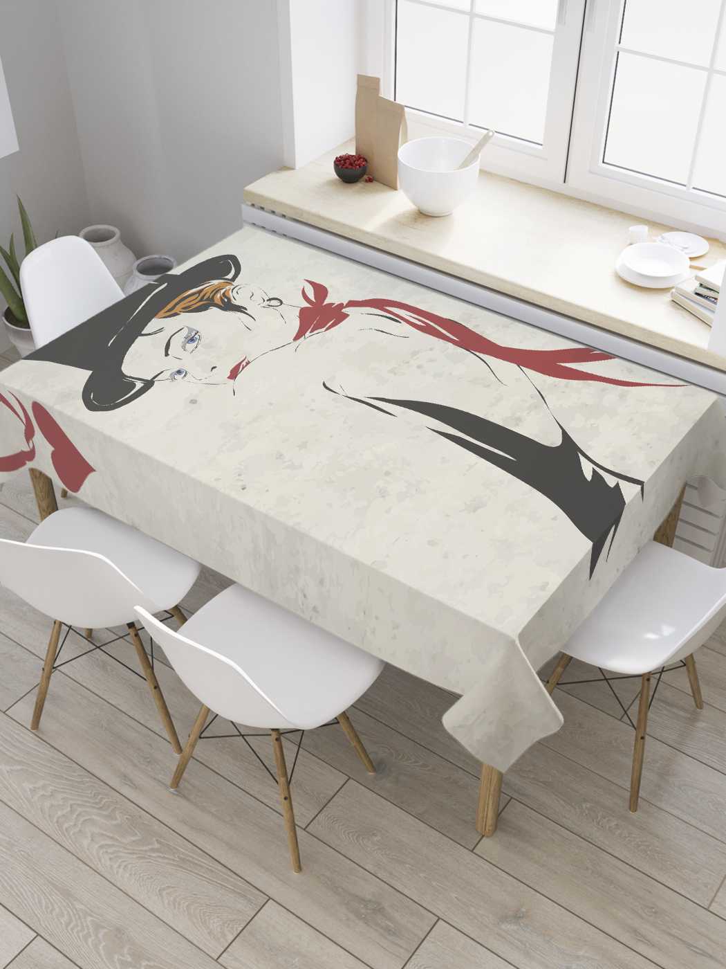 фото Скатерть прямоугольная joyarty на кухонный стол "диско дива" из оксфорда, 120x145 см