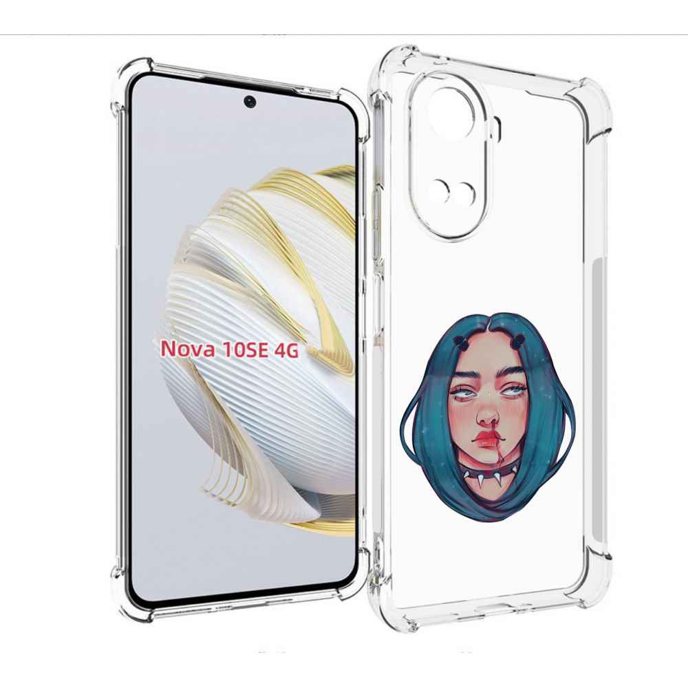 Чехол MyPads грустная-девушка-с-синими-волосами для Huawei Nova 10 SE