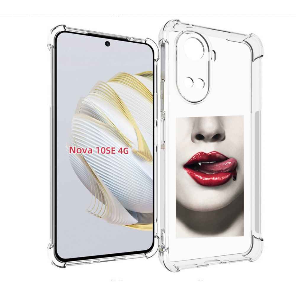 

Чехол MyPads губы-вампирши для Huawei Nova 10 SE, Прозрачный, Tocco