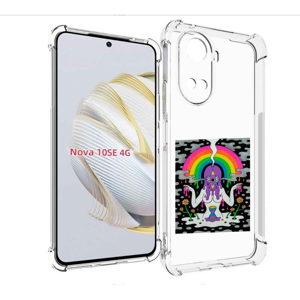 

Чехол MyPads девушка с радугой абстракция женский для Huawei Nova 10 SE, Прозрачный, Tocco