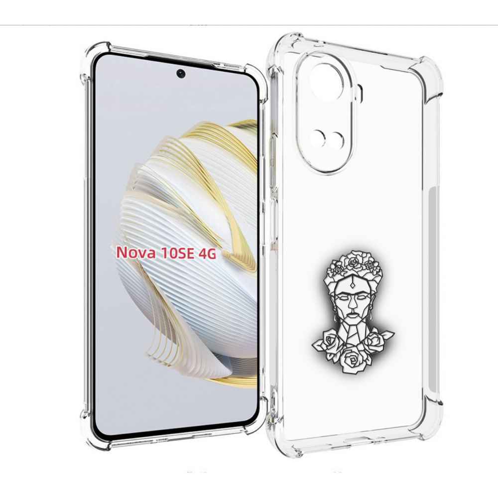 

Чехол MyPads девушка с цветами с гранями женский для Huawei Nova 10 SE, Прозрачный, Tocco