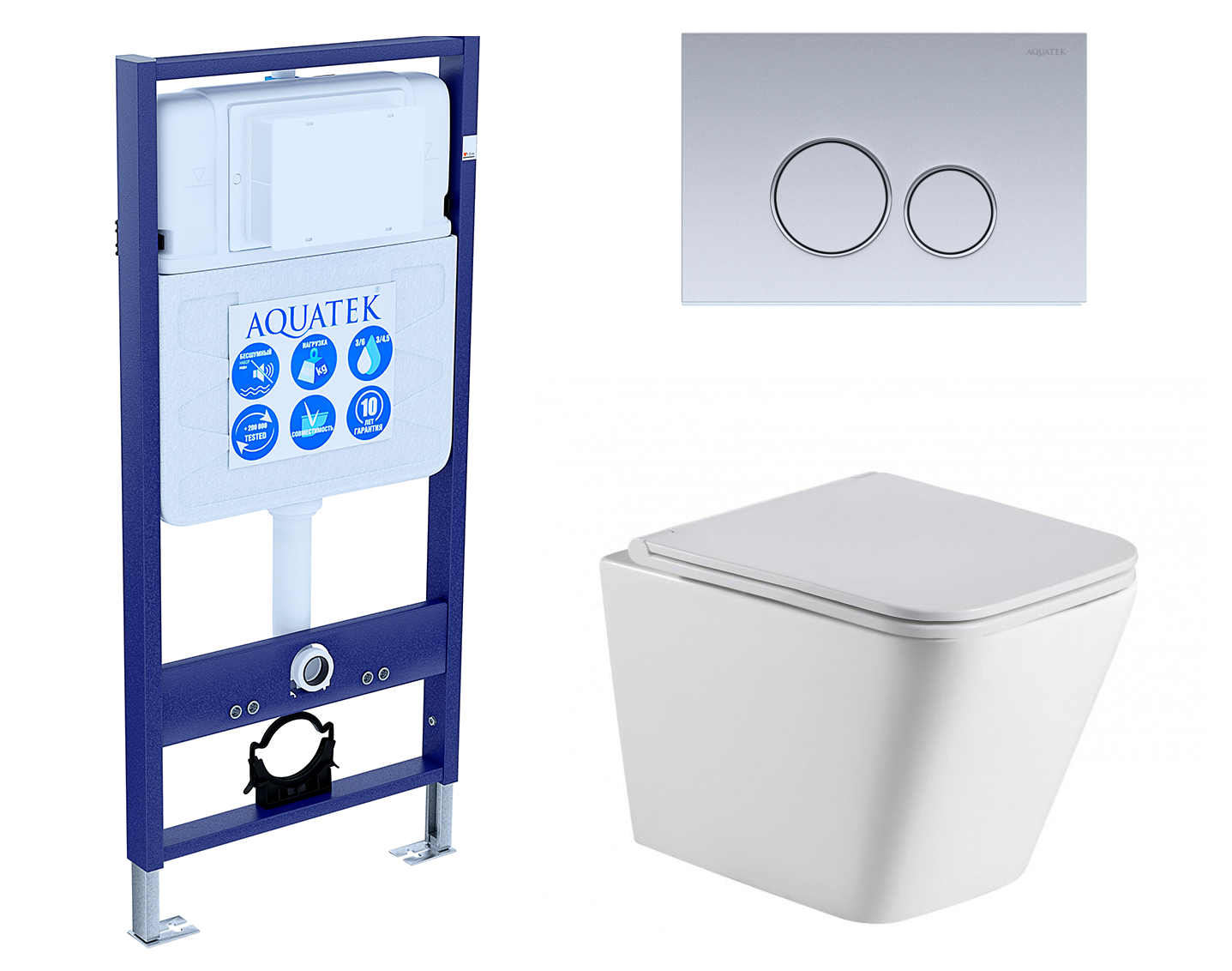 

Комплект: инсталляция Акватек Standart + унитаз Gelbach с кнопкой хром, 551084