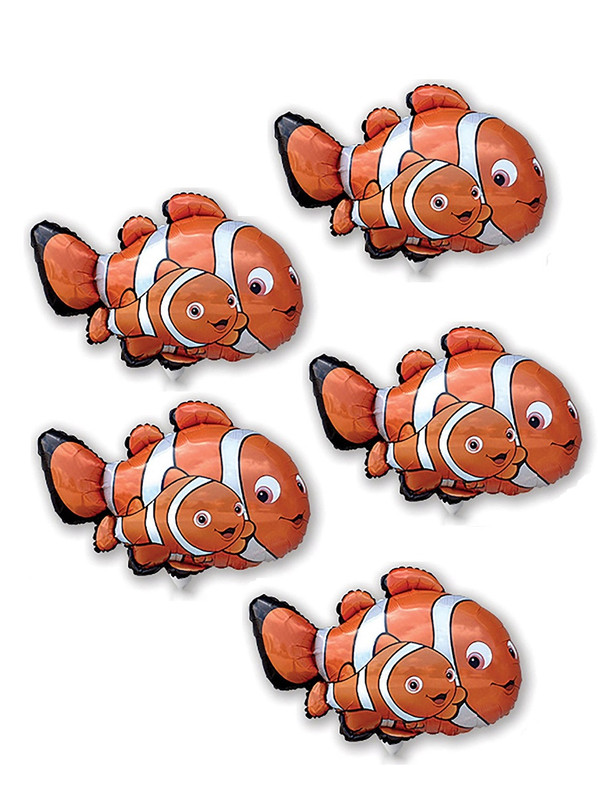 

Набор 5 шт FLEX METAL Шар воздушный фигура Рыбки клоуны 14, Оранжевый, ЕУТ_1206-0830