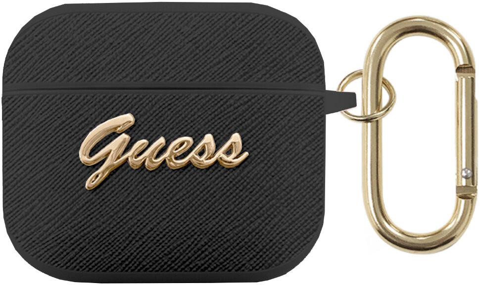 фото Чехол с карабином cg mobile guess pu для airpods 3 (gua3sasmk) черный