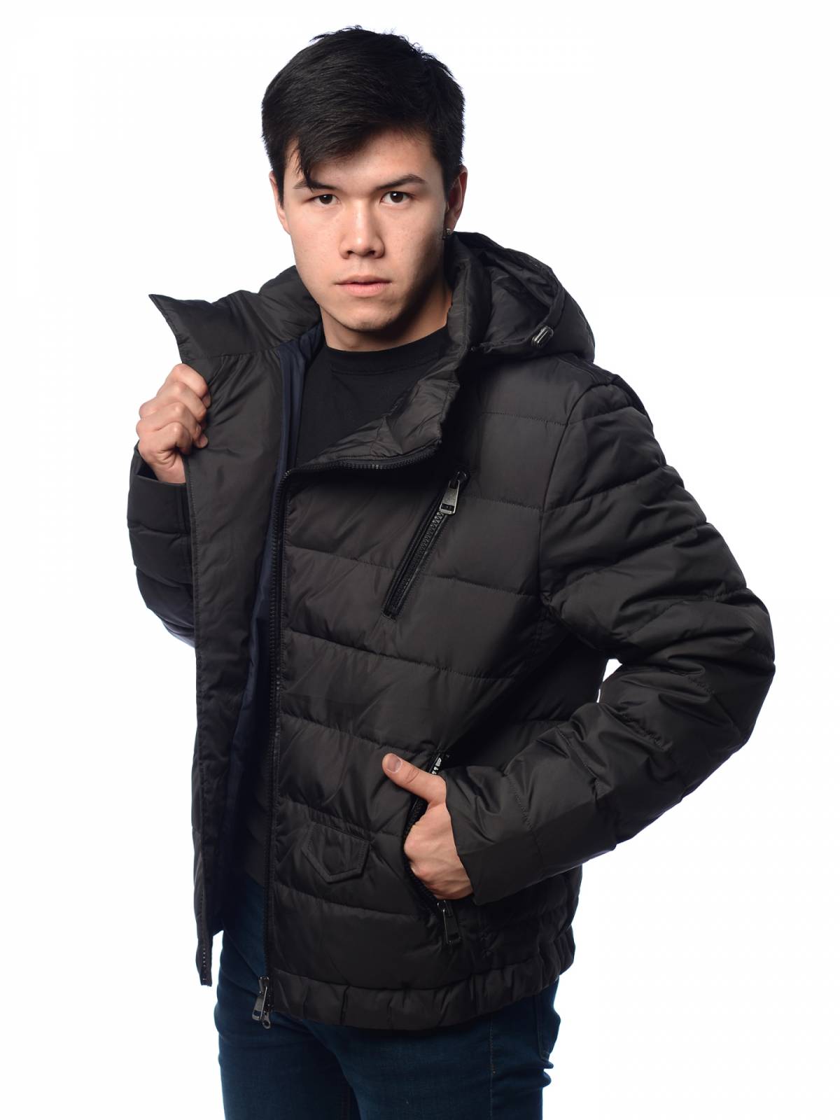 Зимняя куртка мужская Clasna 3128 коричневая 46 RU