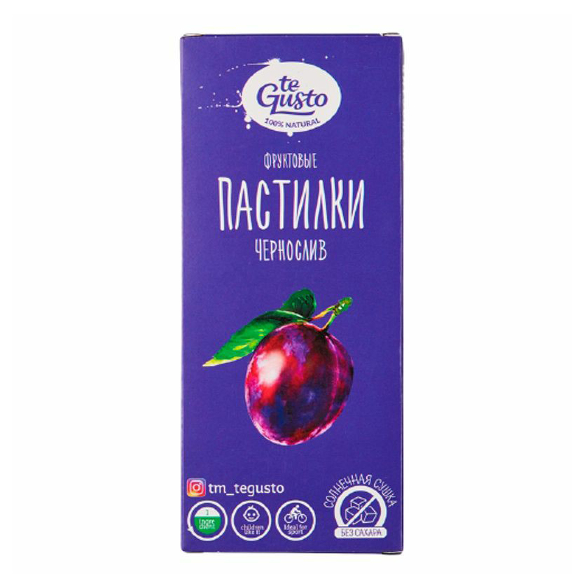 

Фруктовые пастилки te Gusto из чернослива натуральные 40 г