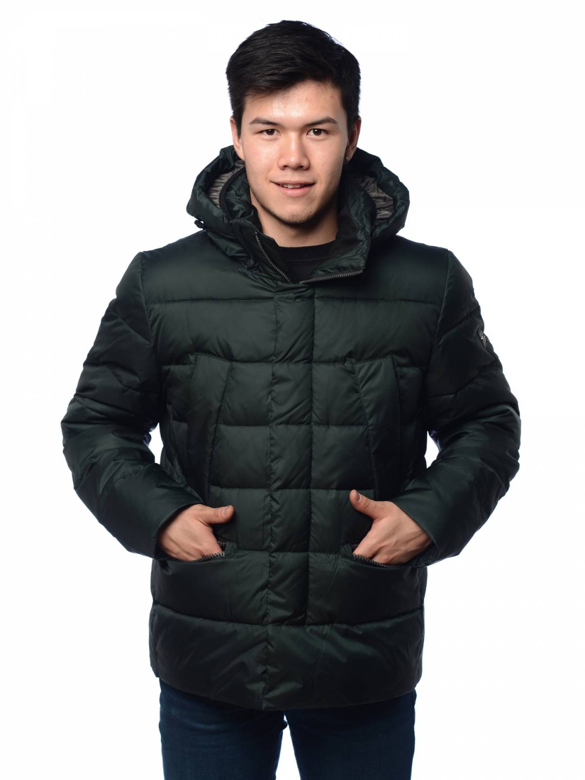 Зимняя куртка мужская Clasna 3350 зеленая 46 RU