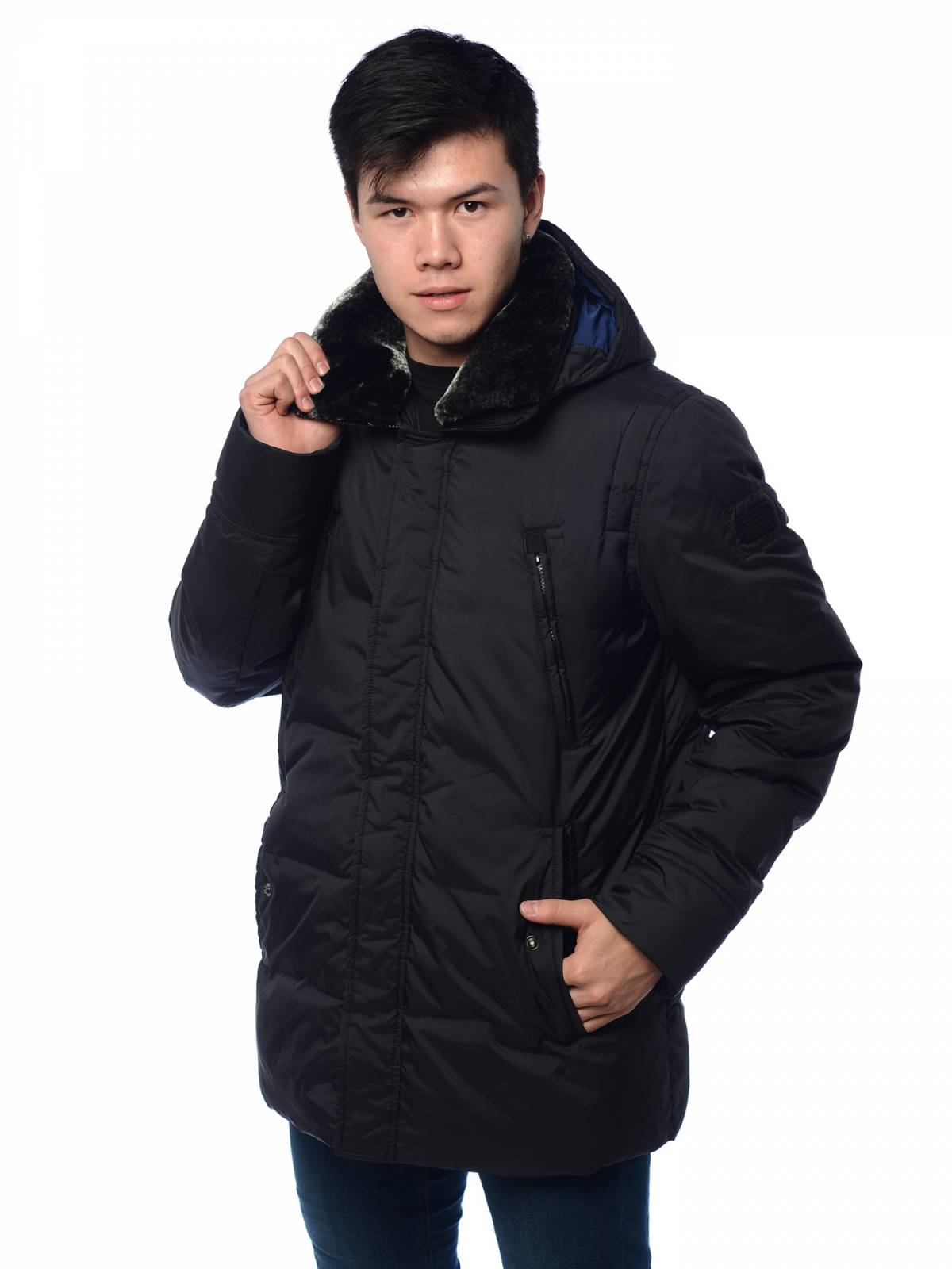 Зимняя куртка мужская Clasna 3395 черная 54 RU