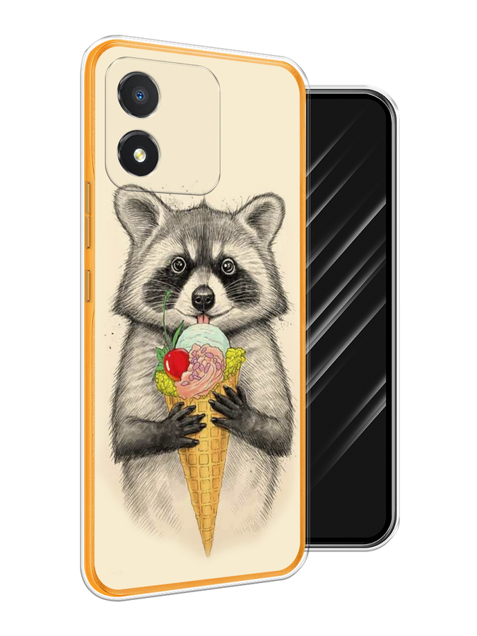 

Чехол Awog на Honor X5 "Енот с мороженым", Бежевый;серый, 6120950-10