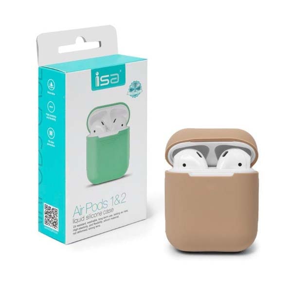 Чехол ISA Airpods Silicon Case 1/2  Brown