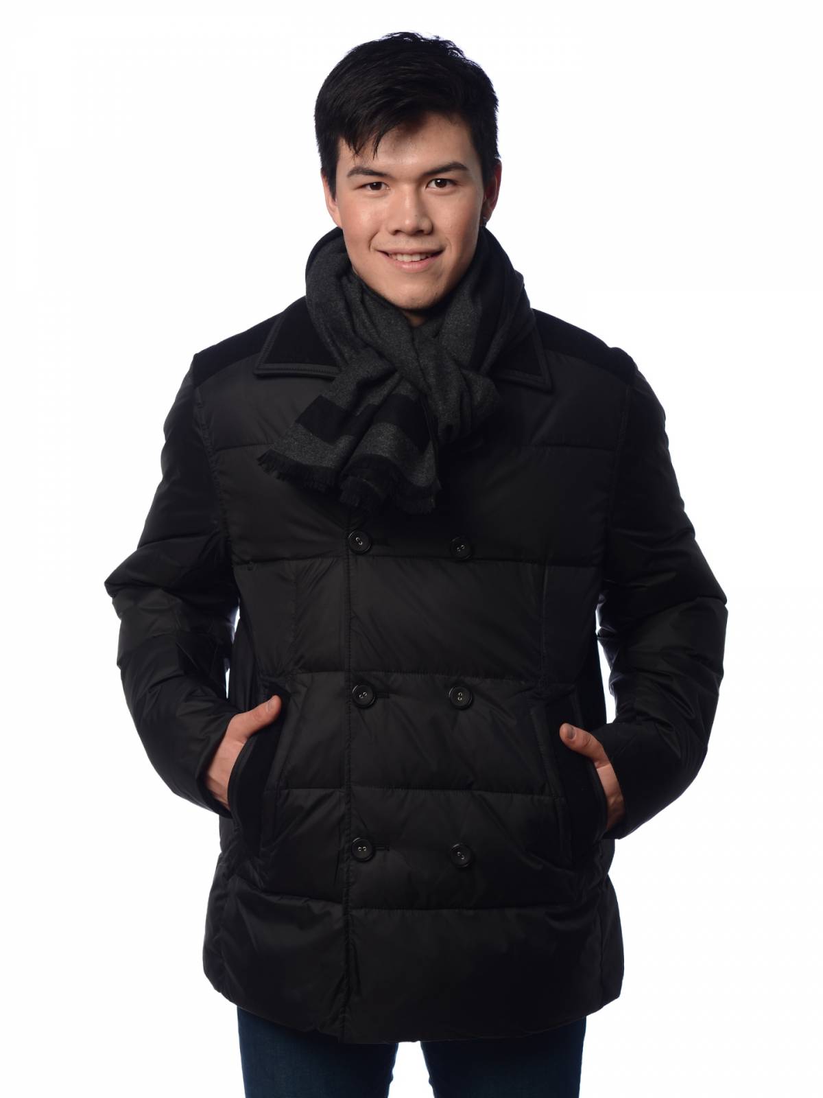 Зимняя куртка мужская Clasna 3363 черная 52 RU