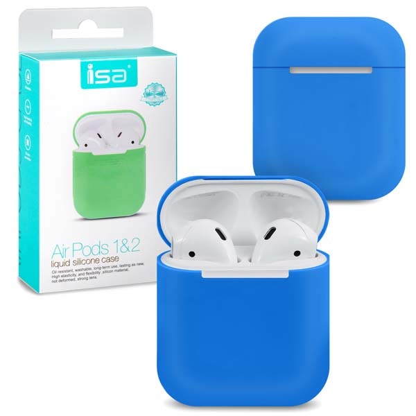 Чехол  ISA Airpods Silicon Case 1/2  Blue
