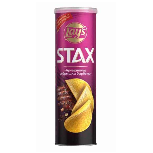 

Чипсы картофельные Lay's Stax Ароматные ребрышки барбекю 140 г