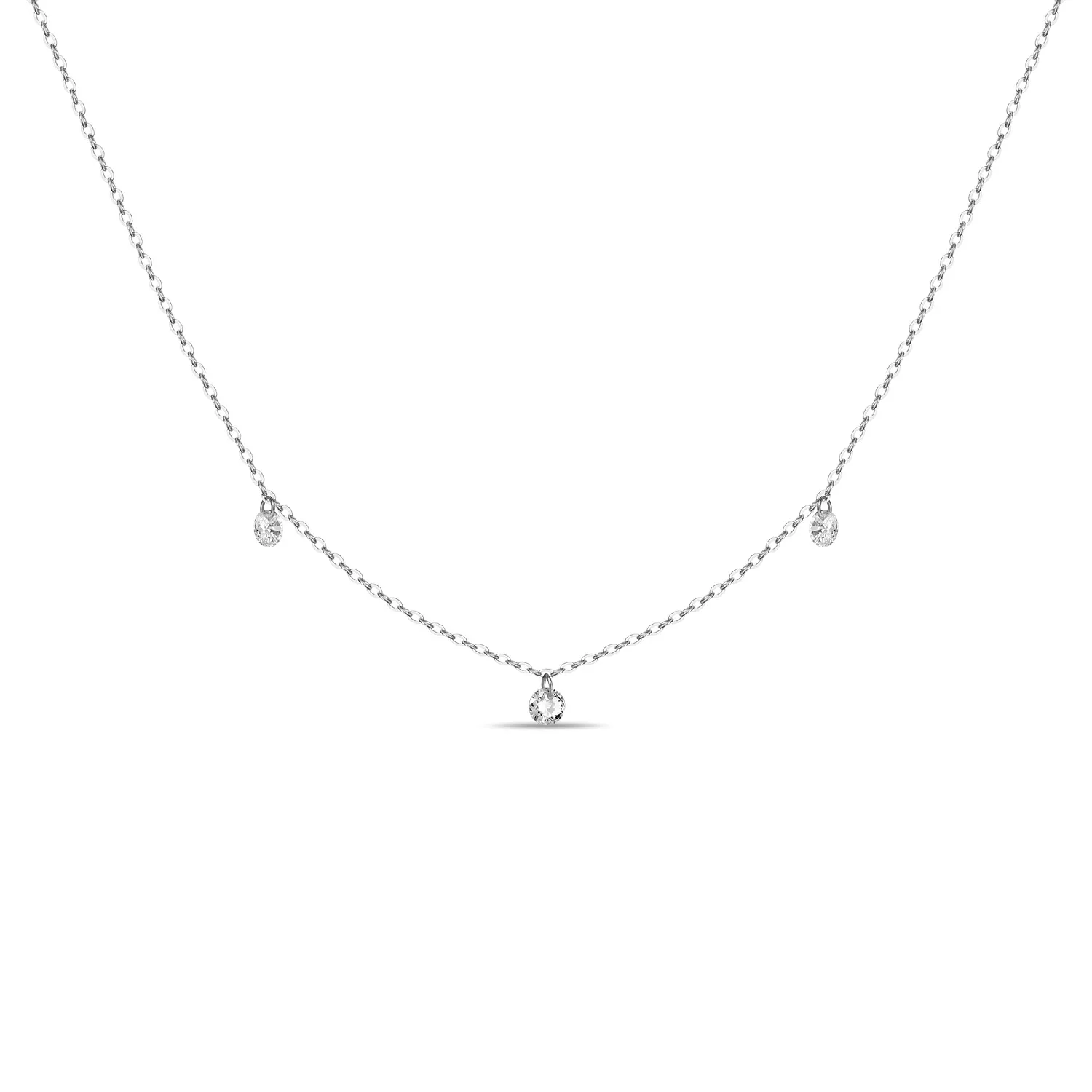 

Колье из серебра 45 см MIUZ Diamonds (Московский ювелирный завод) N2036-PR-2724, фианит, N2036-PR-2724