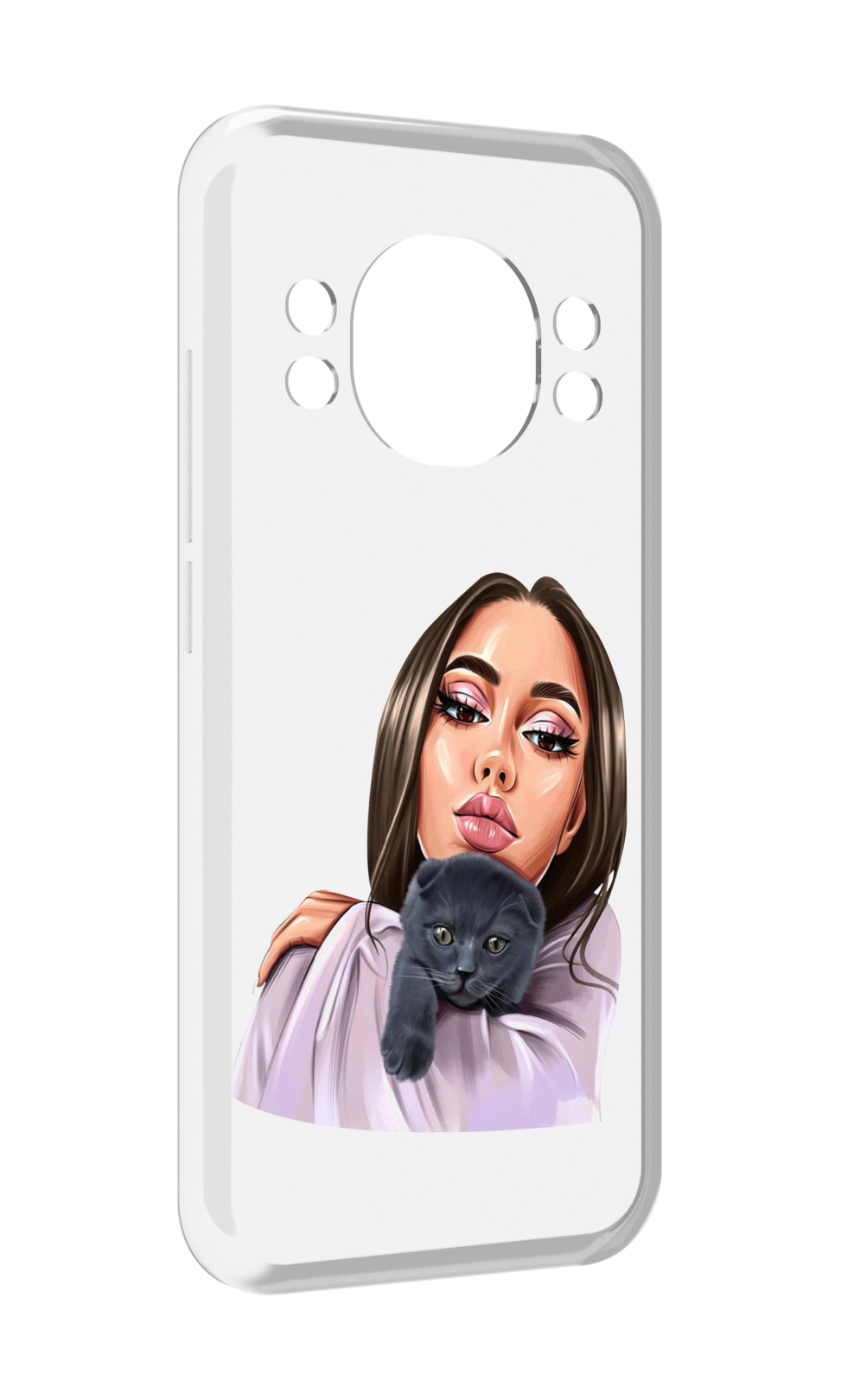 

Чехол MyPads нарисованная-девушка-с-котом женский для Doogee S98 / S98 Pro, Прозрачный, Tocco