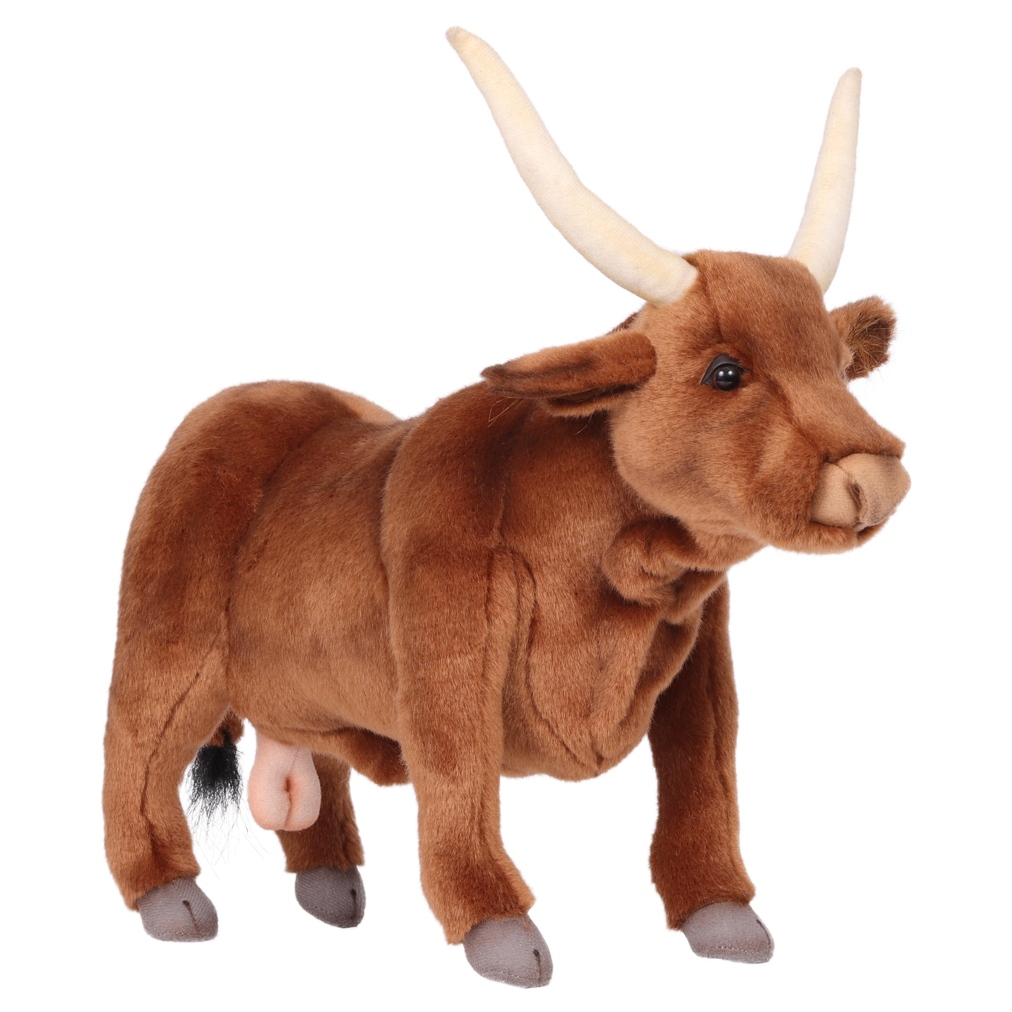 Реалистичная мягкая игрушка Hansa Creation Бык, коричневый, 37 см