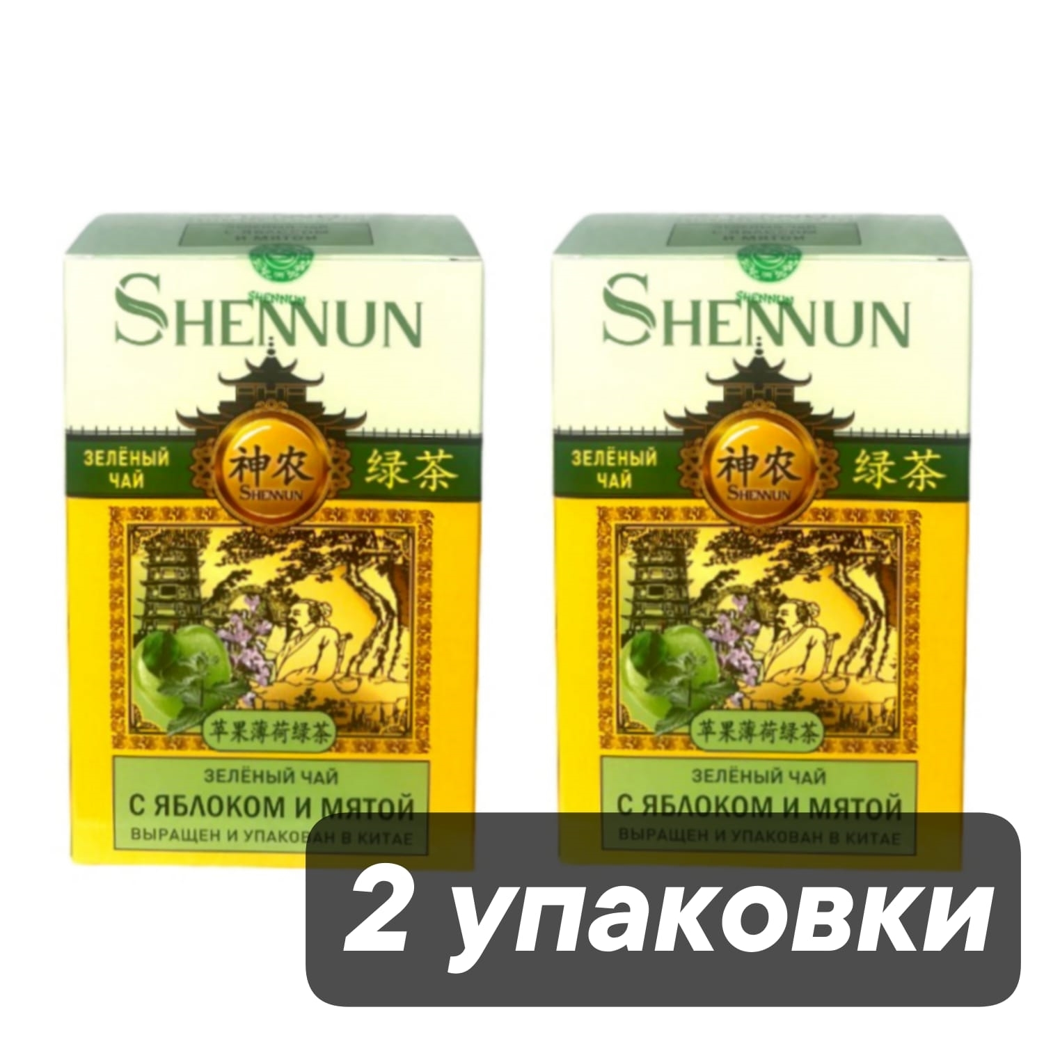 

Чай зеленый Shennun с яблоком и мятой, 100 г