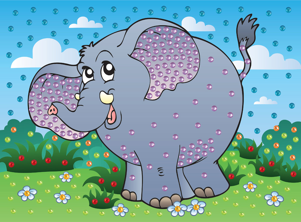 фото Мозаика слон, арт. mds-05, 19,5х26,5 см hobbius mds-05