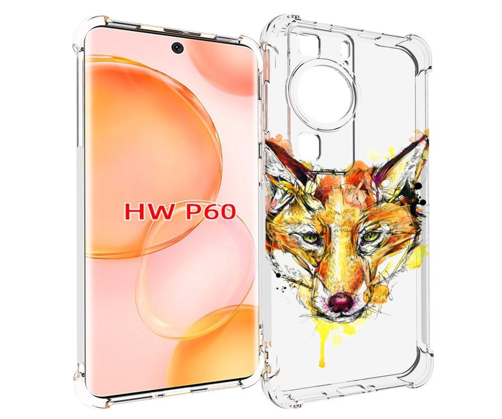Чехол MyPads Акварельная лиса для Huawei P60