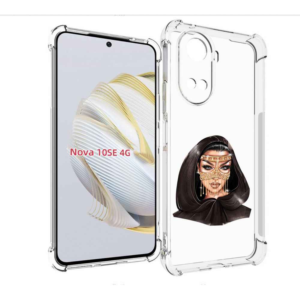 

Чехол MyPads девушка-в-золотой-маске для Huawei Nova 10 SE, Прозрачный, Tocco