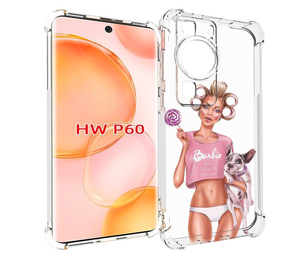 

Чехол MyPads Барби-с-собачкой женский для Huawei P60, Tocco