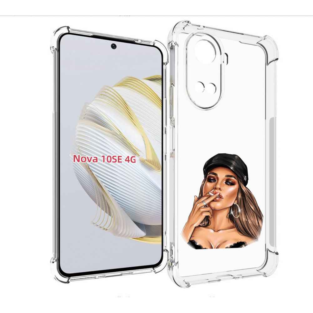 

Чехол MyPads девушка-в-шапке-с-сигаретой для Huawei Nova 10 SE, Прозрачный, Tocco