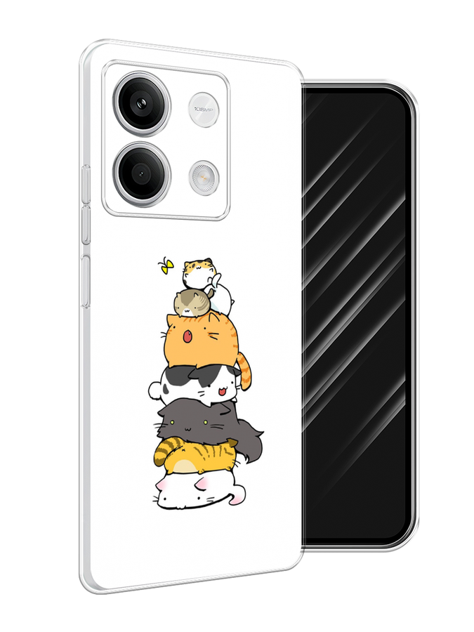 

Чехол Awog на Xiaomi Redmi Note 13 5G "Бутерброд из котиков", Коричневый;белый;серый, 320050-1