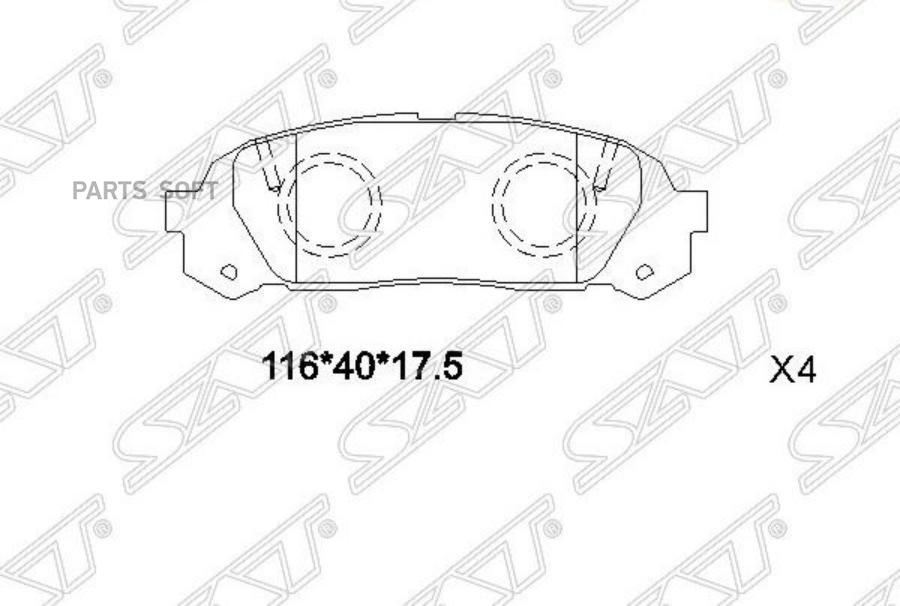 

Колодки тормозные зад toyota mark2 98- SAT ST0446622170