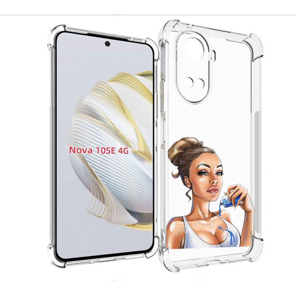 

Чехол MyPads девушка-пролила-краску женский для Huawei Nova 10 SE, Прозрачный, Tocco