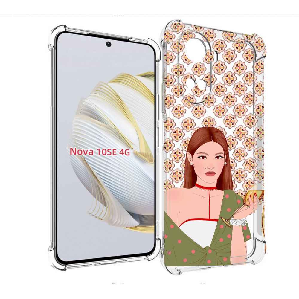 

Чехол MyPads девушка-с-вином-рисунок женский для Huawei Nova 10 SE, Прозрачный, Tocco