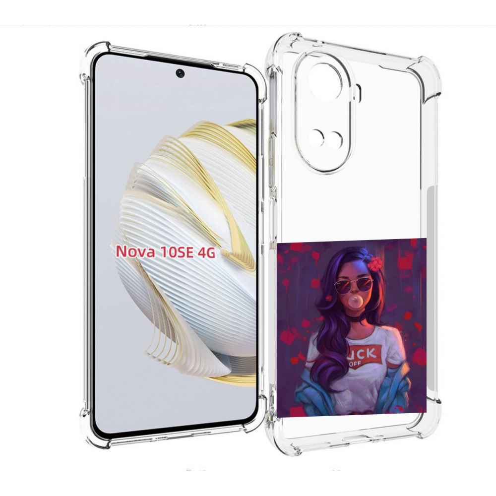 

Чехол MyPads девушка-с-жвачкой женской для Huawei Nova 10 SE, Прозрачный, Tocco