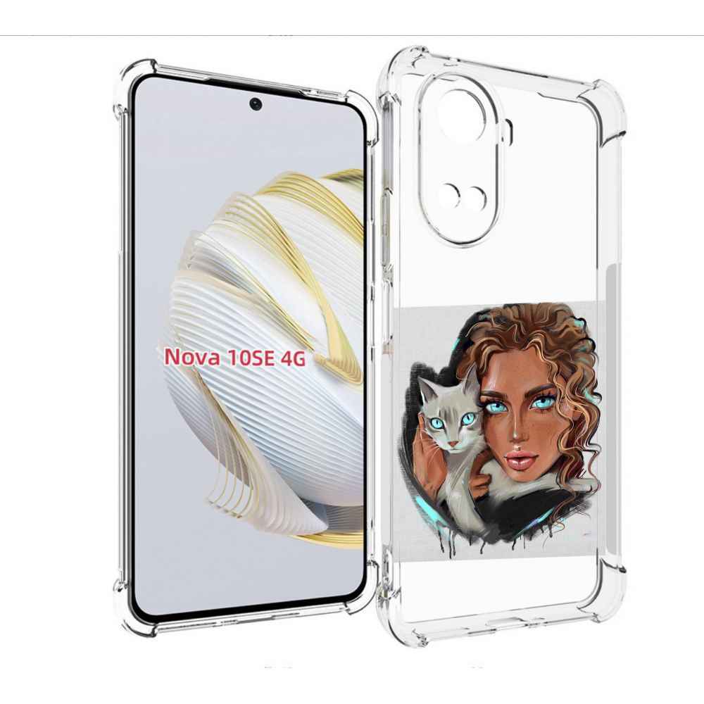 

Чехол MyPads девушка-с-котом-голубые-глаза женский для Huawei Nova 10 SE, Прозрачный, Tocco