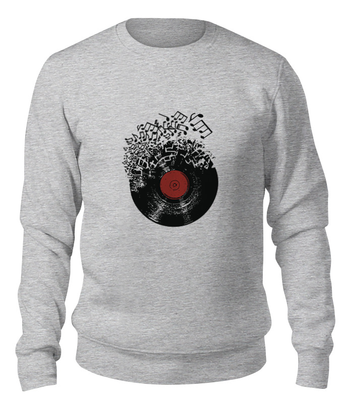 

Свитшот унисекс Printio Виниловая пластинка серый L, Виниловая пластинка
