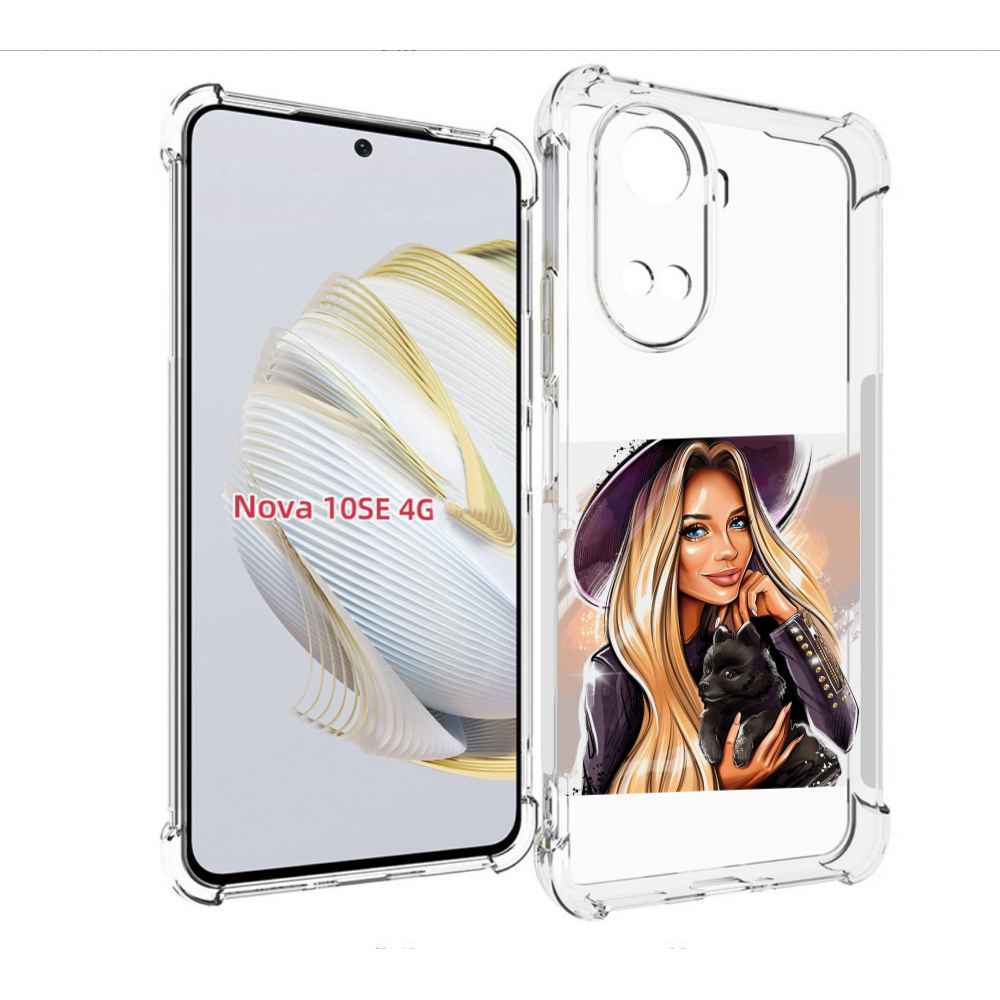

Чехол MyPads девушка-с-черным-щенком женский для Huawei Nova 10 SE, Прозрачный, Tocco