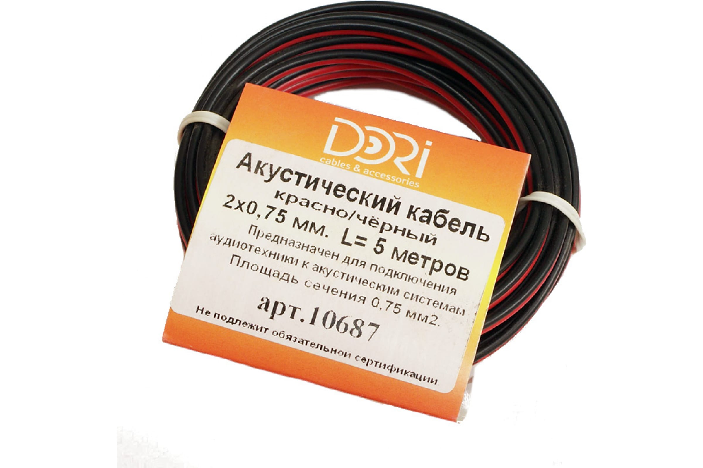 

Кабель акустический DORI 2x0,75 Black/Red 5м, шт 10687