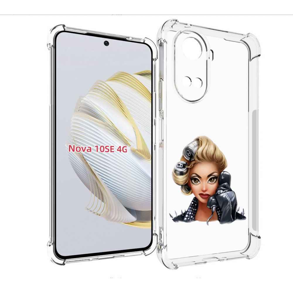 

Чехол MyPads девушка-смайлик-с-телефоном женский для Huawei Nova 10 SE, Прозрачный, Tocco