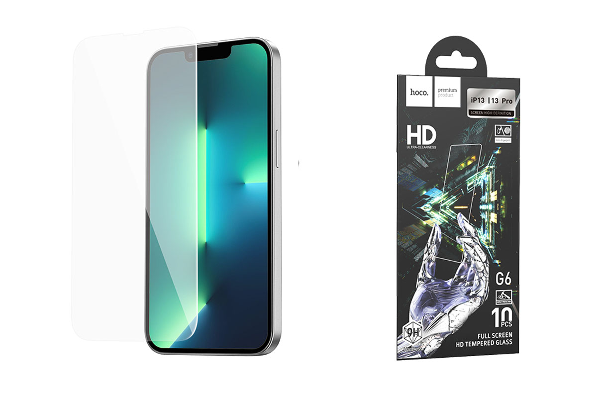 

Защитное стекло Hoco G6 Instant для iPhone 13/13 Pro 6,1 прозрачное, G6 Instant full screen high-definition