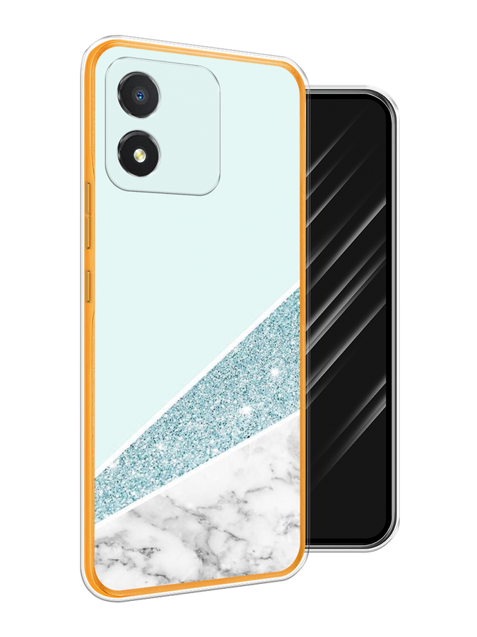 

Чехол Awog на Honor X5 "Мрамор с голубыми блестками", Голубой;белый, 6120950-3