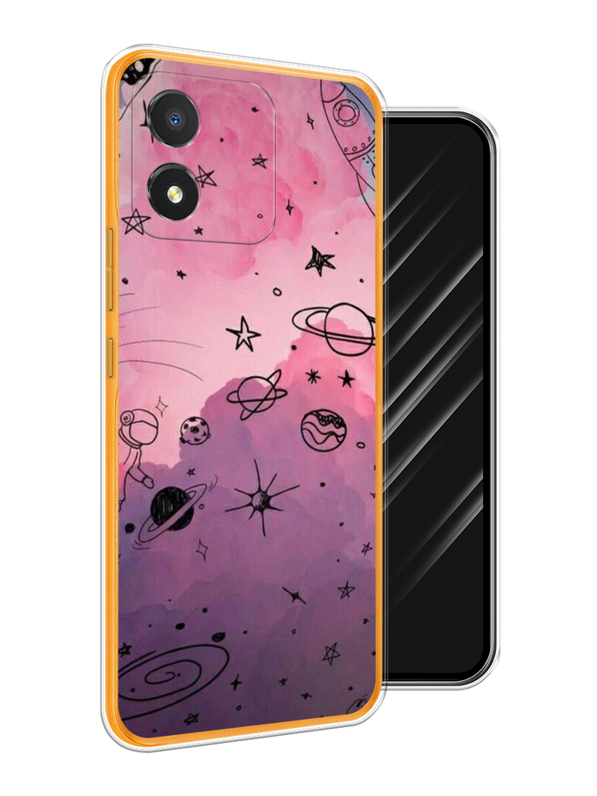 

Чехол Awog на Honor X5 "Радуга планет 3", Черный;розовый, 6120950-4
