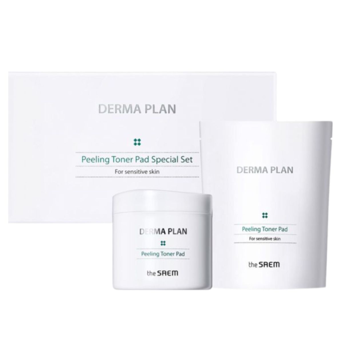 Набор отшелушивающих падов для чувствительной кожи The Saem Derma Plan Peeling Toner Pad