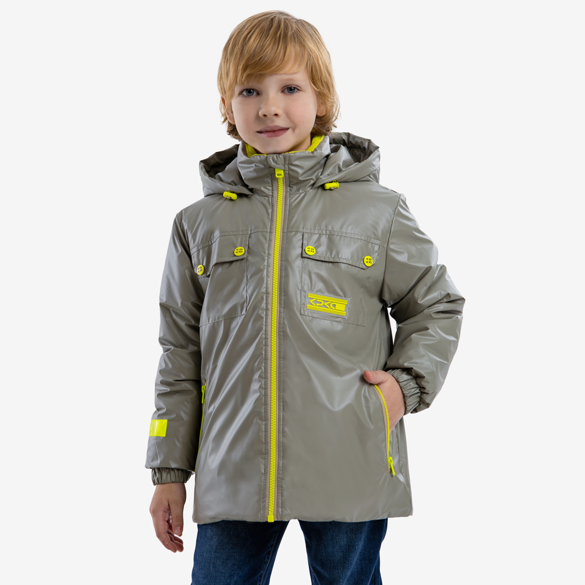 Куртка детская Kapika JKBCK02-T1, цвет оливковый, размер 104