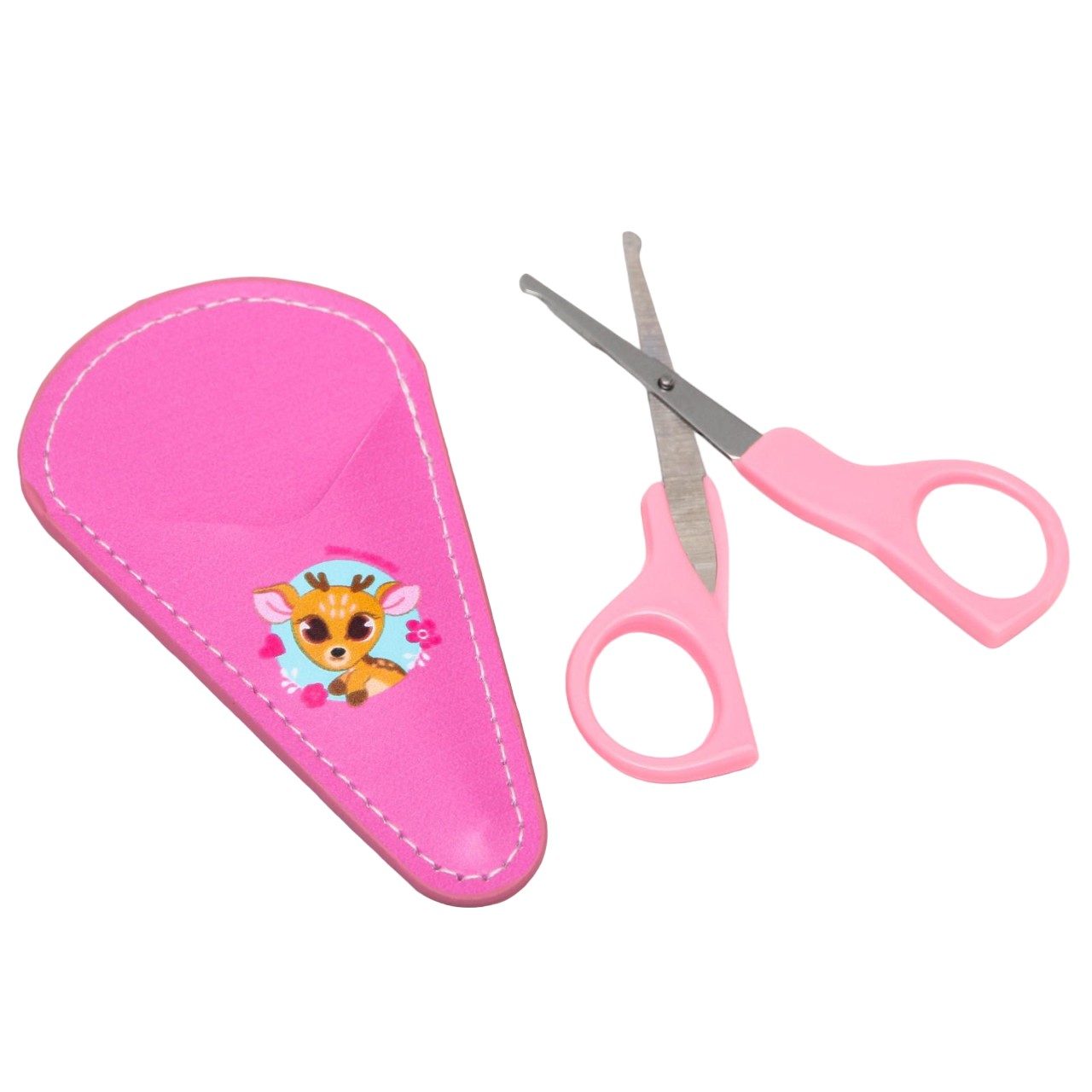 Детские, безопасные, маникюрные ножницы Оленёнок, цвет розовый детские безопасные маникюрные ножницы оленёнок розовый