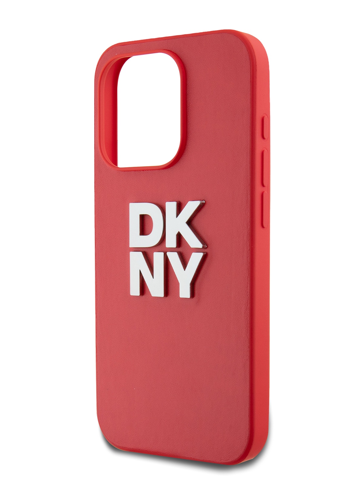 

Чехол DKNY для iPhone 15 Pro из экокожи с ремешком на руку, розовый