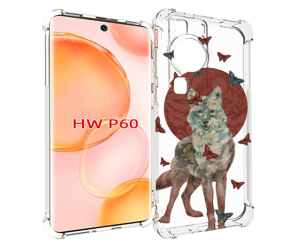 

Чехол MyPads Волчица с бабочками для Huawei P60, Tocco