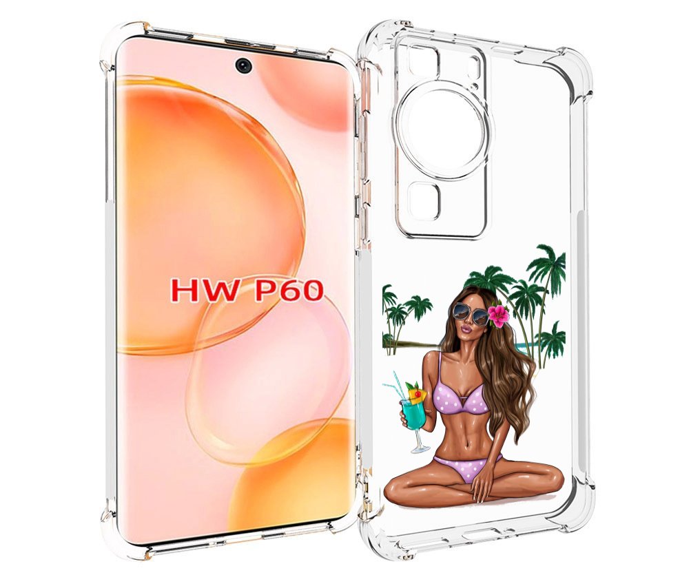

Чехол MyPads Гавайская-девушка женский для Huawei P60, Tocco