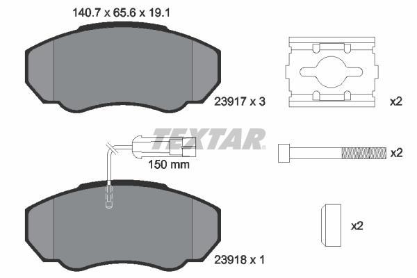 

TEXTAR Колодки тормозные передние с противошумной пластиной Q+ CITROEN JUMPER/FIAT DUCATO/